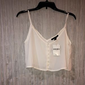 Forever 21 White Button Up Top